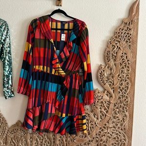 Cute ruffled playful striped dress NWT